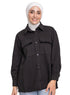 Black Embroidered Gabardine Shirt - Khotwh